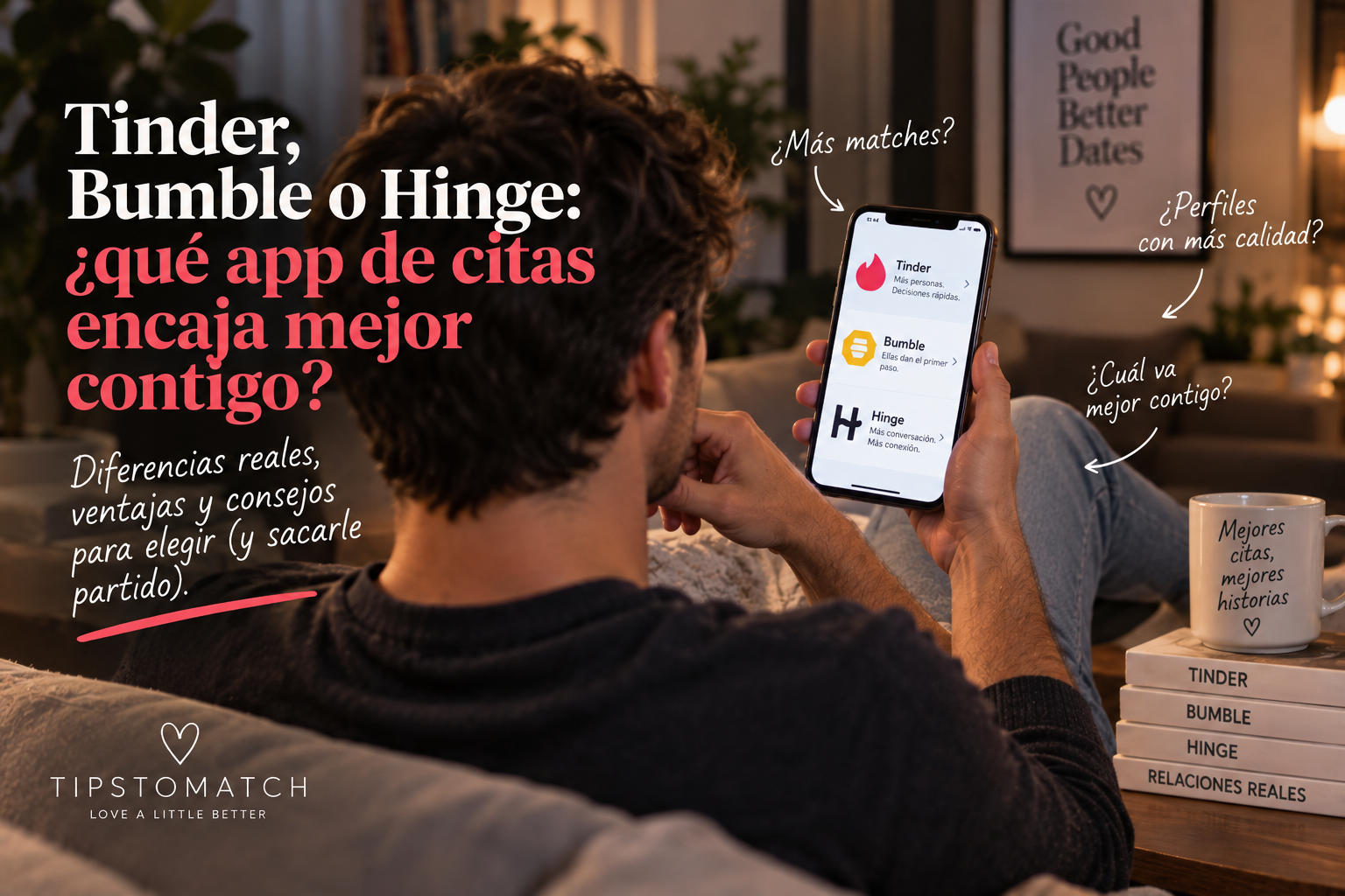 Tinder, Bumble o Hinge: ¿qué app de citas encaja mejor contigo?